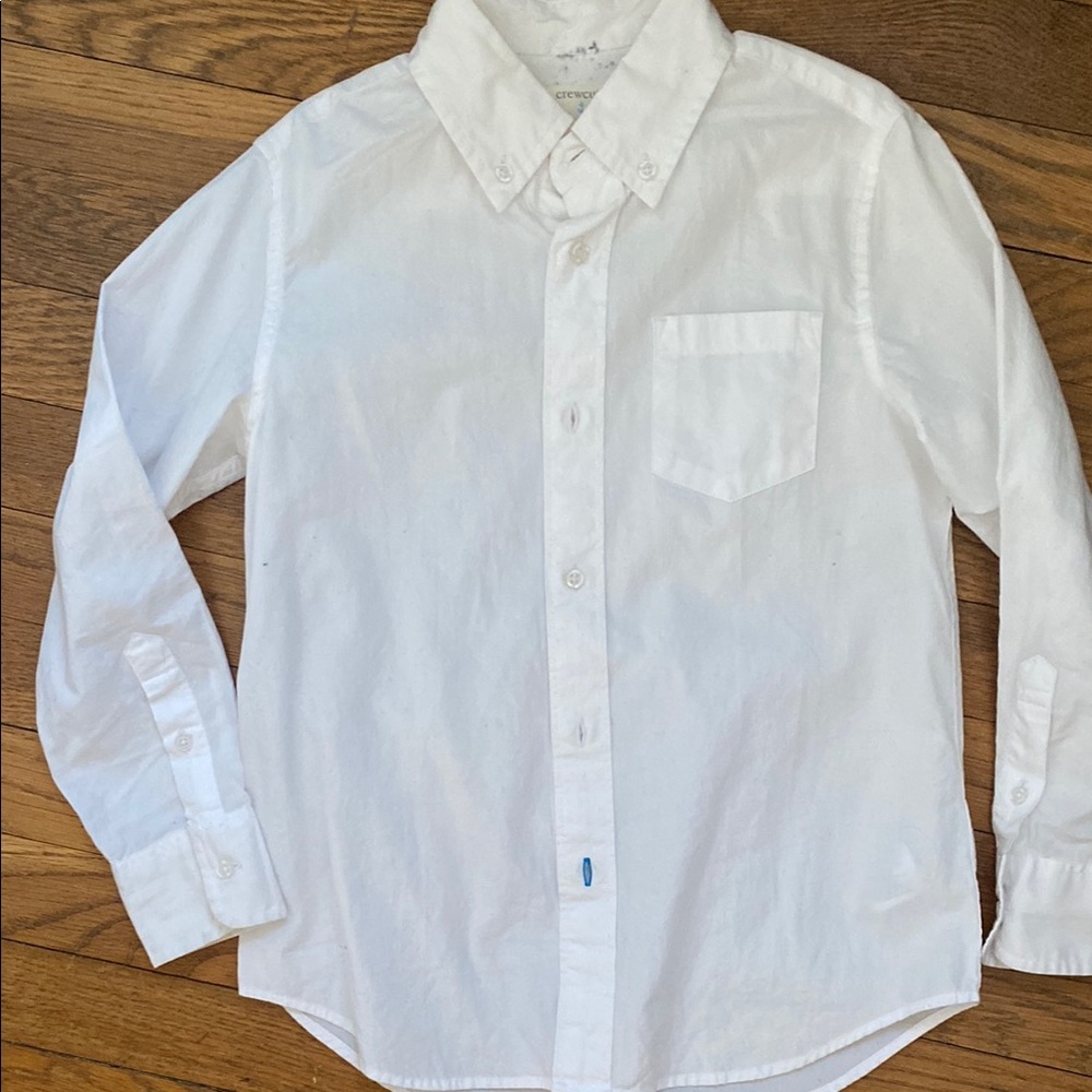 Crewcuts J Crew white button down shirt size 6/7